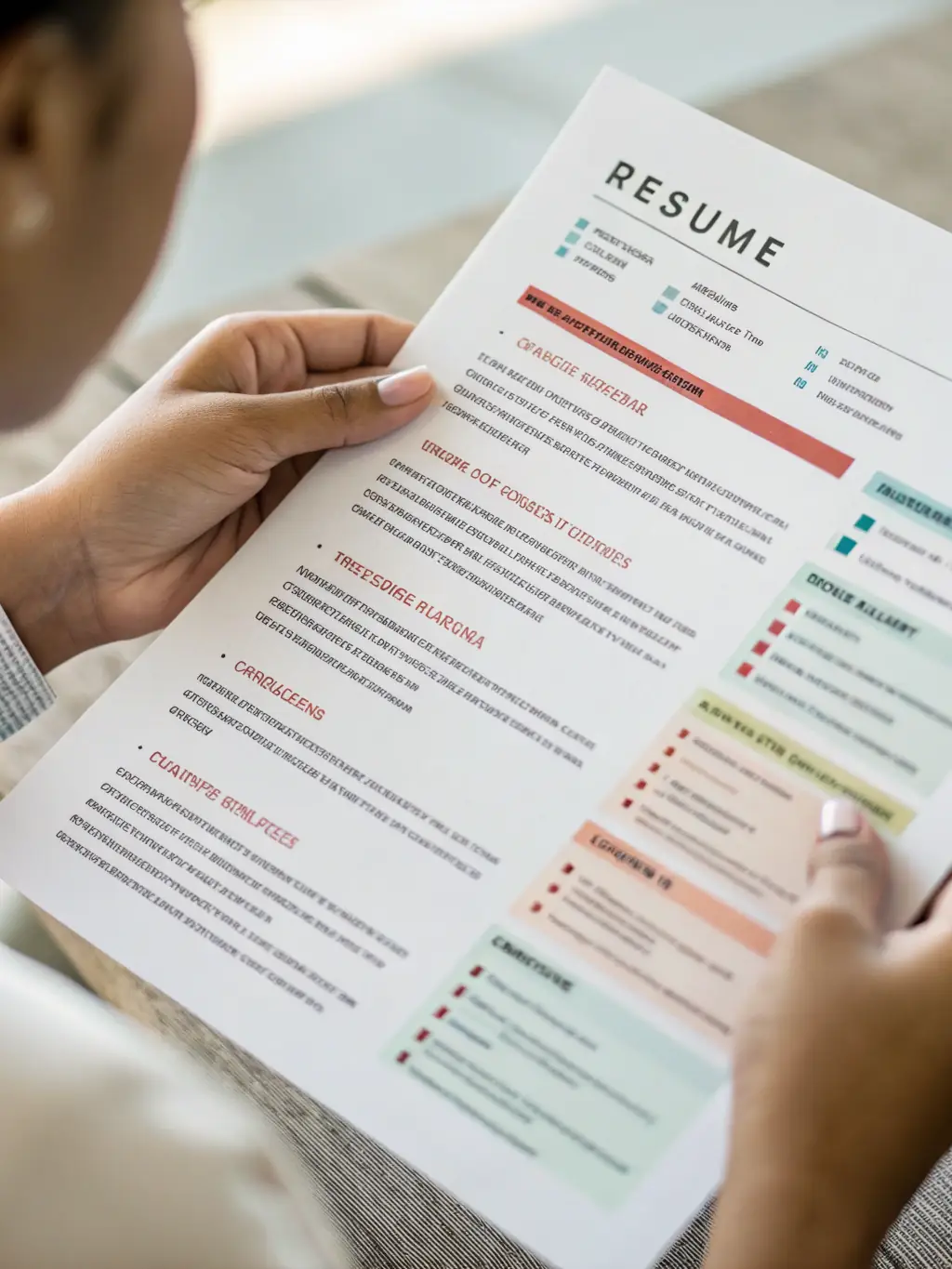 A person confidently presenting their resume, symbolizing resume building services.